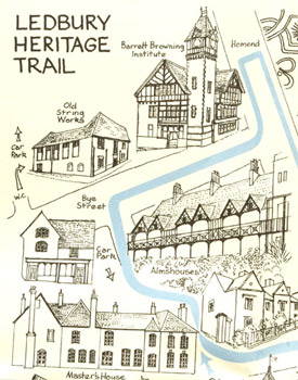 A detail from the Ledbury Heritage Trail map